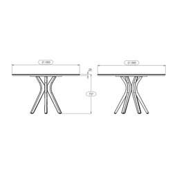 Mesa para Sala de Jantar Redonda 130x130cm Vegas  - 3