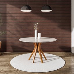 Mesa para Sala de Jantar Redonda 130x130cm Vegas  - 2