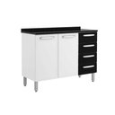 Ver imagem 1 de Gabinete para Pia Cozinha Balcão com Tampo Evidence 7126 com 2 Portas e 4 Gavetas 120cm Branco