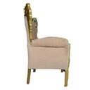 Ver imagem 5 de Kit Par de 2 Poltronas Clássica Rosa com Detalhes Dourado - 126x100x53cm