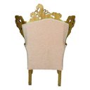 Ver imagem 3 de Kit Par de 2 Poltronas Clássica Rosa com Detalhes Dourado - 126x100x53cm