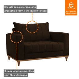 Poltrona para Sala de Estar Lion - Movenzo Estofados - 7