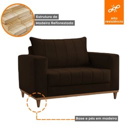 Poltrona para Sala de Estar Lion - Movenzo Estofados - 5