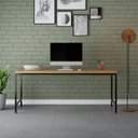 Ver mais imagens de Escrivaninha Mesa Escritório Estilo Diretor Active 180cm Industrial Yescasa Lâmina Mel Marrom