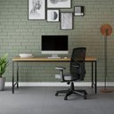 Ver imagem 7 de Escrivaninha Mesa Escritório Estilo Diretor Active 180cm Industrial Yescasa Lâmina Mel Marrom