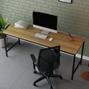 Ver imagem 6 de Escrivaninha Mesa Escritório Estilo Diretor Active 180cm Industrial Yescasa Lâmina Mel Marrom