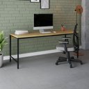 Ver imagem 1 de Escrivaninha Mesa Escritório Estilo Diretor Active 180cm Industrial Yescasa Lâmina Mel Marrom