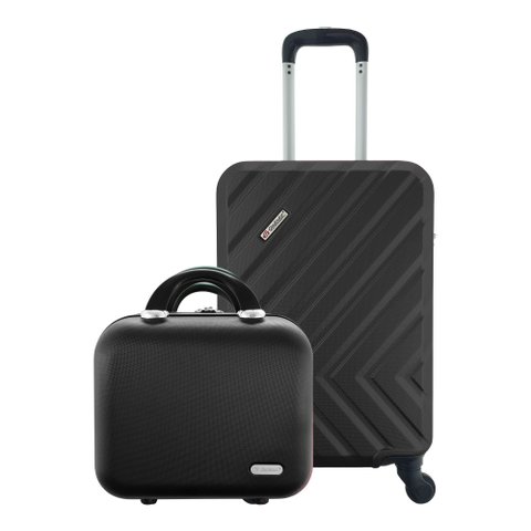 Kit Mala de Bordo Mais Frasqueira Rígida - Gladiador Essential D2 Cor:preto