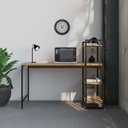 Ver imagem 2 de Escrivaninha Mesa Escritório com Estante 3 Prateleiras Estilo Industrial 135cm Active Yescasa