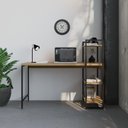 Ver imagem 2 de Escrivaninha Mesa Escritório com Estante Estilo Active 3 Prateleiras 135cm Industrial Yescasa Lâmina Mel Marrom