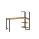 Ver imagem 7 de Escrivaninha Mesa Escritório com Estante 3 Prateleiras Estilo Industrial 135cm Active Yescasa