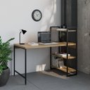 Ver imagem 1 de Escrivaninha Mesa Escritório com Estante 3 Prateleiras Estilo Industrial 135cm Active Yescasa