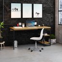 Ver imagem 1 de Escrivaninha Mesa Escritório com Estante Baixa Estilo Active 2 Prateleiras 150cm Industrial Yescasa Lâmina Mel Marrom