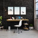Ver imagem 5 de Escrivaninha Mesa Escritório com Estante Baixa Estilo Active 2 Prateleiras 150cm Industrial Yescasa Lâmina Mel Marrom