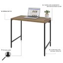 Ver imagem 4 de Escrivaninha Mesa Escritório Estilo Active 90cm Industrial Yescasa Lâmina Mel Marrom