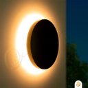 Ver imagem 2 de Arandela Eclipse Redonda Led 3000k Luz Indireta 12w Externo/interno Bivolt Preto