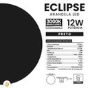Ver imagem 3 de Arandela Eclipse Redonda Led 3000k Luz Indireta 12w Externo/interno Bivolt Preto