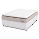Ver imagem 3 de Cama Box Colchão Casal Molas Ensacadas City Pillow Top 138x188x61cm Branco / Bege Hellen