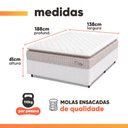 Ver imagem 4 de Cama Box Colchão Casal Molas Ensacadas City Pillow Top 138x188x61cm Branco / Bege Hellen