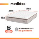 Ver imagem 5 de Cama Box Colchão Casal Molas Ensacadas City Pillow Top 138x188x61cm Branco / Bege Hellen