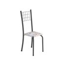 Ver imagem 5 de Conjunto de Mesa Tubular 70x70cm Tampo em Ardósia com 4 Cadeiras Dany Cinza/Botanic Bege/Martelado Prata/Ardosia Indiano