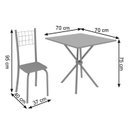 Ver imagem 3 de Conjunto de Mesa Tubular 70x70cm Tampo em Ardósia com 4 Cadeiras Dany Cinza/Botanic Bege/Martelado Prata/Ardosia Indiano