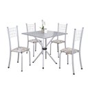 Ver imagem 2 de Conjunto de Mesa Tubular 70x70cm Tampo em Granito com 4 Cadeiras Dany Branco/Botanic Bege/Martelado Pérola/Ocre