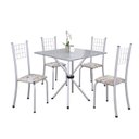 Ver imagem 2 de Conjunto de Mesa Tubular 70x70cm Tampo em Granito com 4 Cadeiras Dany 