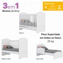 Ver imagem 7 de Quarto Infantil 3 Pecas Berco Mini Cama Bala de Menta Branco Henn