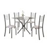 Conjunto de Mesa Tubular 70x70cm Tampo em Vidro com 4 Cadeiras Dany  - 2