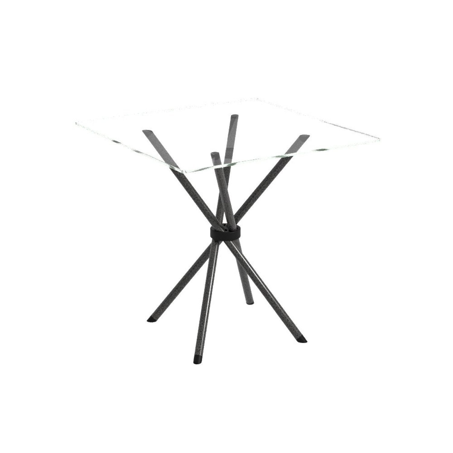 Conjunto de Mesa Tubular 70x70cm Tampo em Vidro com 4 Cadeiras Dany  - 4