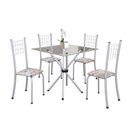 Ver imagem 2 de Conjunto de Mesa Tubular 70x70cm Tampo em Vidro com 4 Cadeiras Dany 