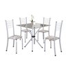 Conjunto de Mesa Tubular 70x70cm Tampo em Vidro com 4 Cadeiras Dany  - 2