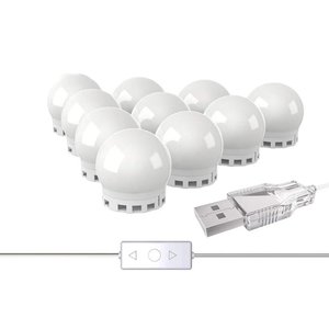 Kit 10 Lâmpadas Led Usb para Espelho Camarim Maquiagem