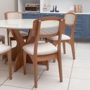 Ver imagem 5 de Conjunto Mesa de Jantar 4 Lugares Tampo MDF 100% MDF Off White com Freijó e Bege Rústico Dalla