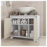 Gabinete Armário Para Banheiro Rodízios Clean Branco Caemmun - 2