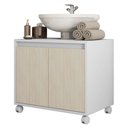 Ver imagem 2 de Gabinete Armário Para Banheiro Rodízios Clean Branco Caemmun