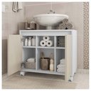 Ver imagem 3 de Gabinete Armário Para Banheiro Rodízios Clean Branco Caemmun