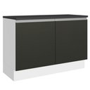 Ver imagem 1 de Balcão de Pia Cozinha 100% Mdf 120 Cm 2 Portas Branco/preto Acordes Madesa Branco/preto