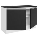 Ver imagem 4 de Balcão de Pia Cozinha 100% Mdf 120 Cm 2 Portas Branco/preto Acordes Madesa Branco/preto