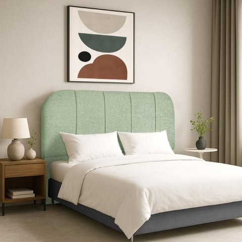 Cabeceira Cama Box Casal 140 Cm Estofada Revestida em Bouclé Elegante