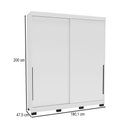 Ver imagem 4 de Guarda-roupa Casal Madri 2 Portas 2 Gavetas Branco - Politorno