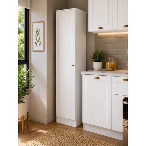 Paneleiro Americana 1 Porta 5 Prateleiras Branco - Henn