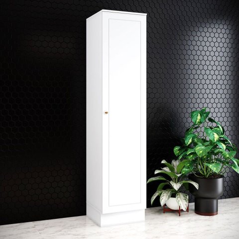 Paneleiro Americana 1 Porta 5 Prateleiras Branco - Henn