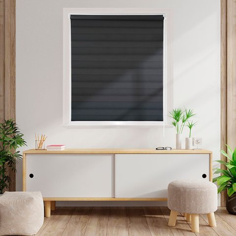 Persiana Zebra Double Vision 1,60x1,60 Premium - Preta,