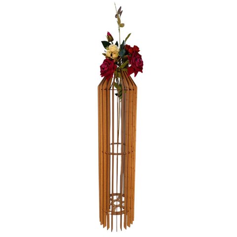 Vaso de Chão Decorativo Grande Mdf Penedo:mdf Cru/90x20cm