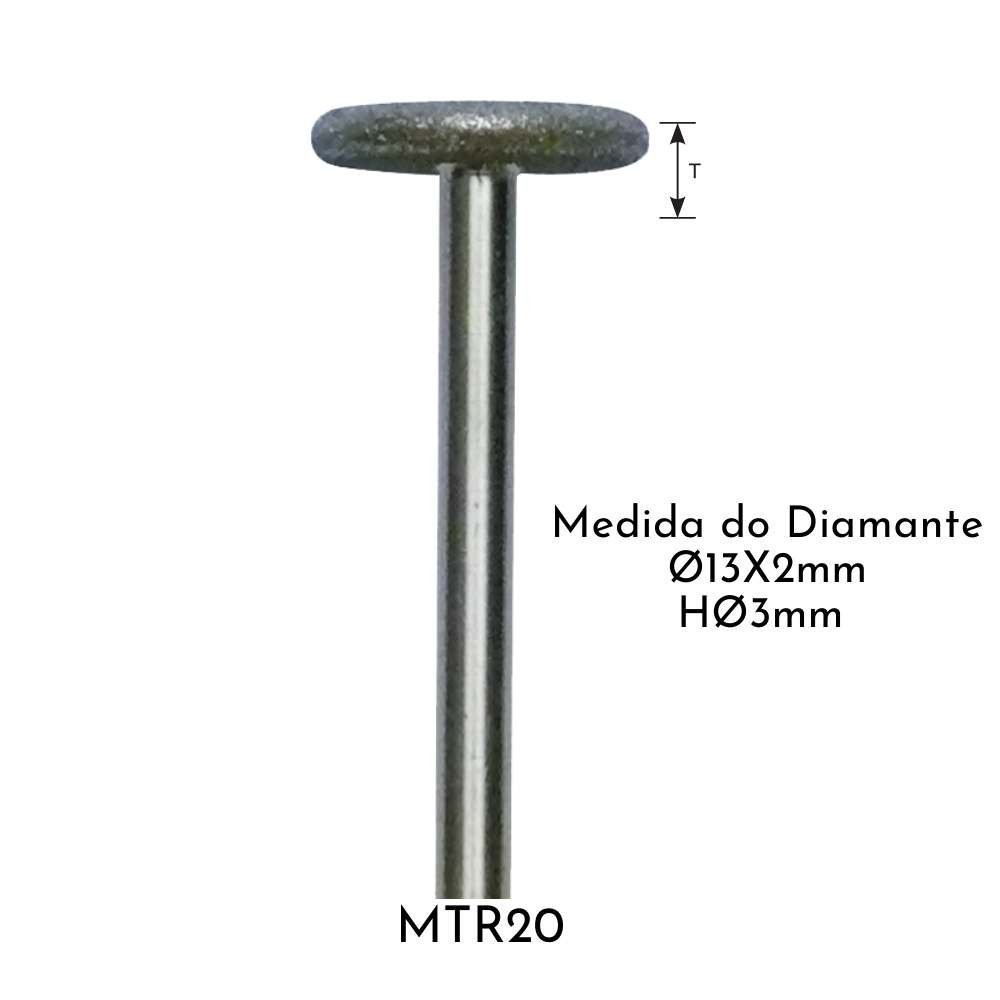 Ponta Rotativa Diamantada Individual Haste Ø3mm Politone Modelo Mtr20