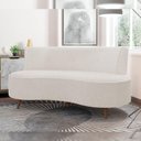 Ver imagem 6 de Sofá Chaise Living 2 Lugares 135cm Sala de Estar Istambul K01 Bouclê Creme - Lyam Decor