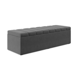 Calçadeira Baú Navi 160 para Cama Queen Z-008 Sued Cinza Aradecor - 3