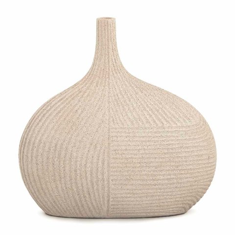 Vaso Redondo Apontado em Poliresina Off White - 21cm Buba Zoo